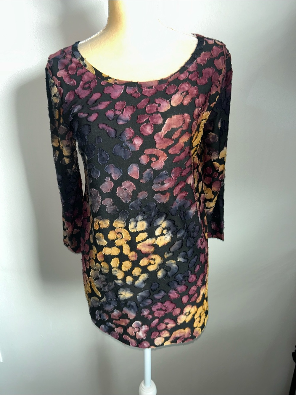 NEW Karen Kane Women's Black Animal-Print Water Color Tunic Sz S